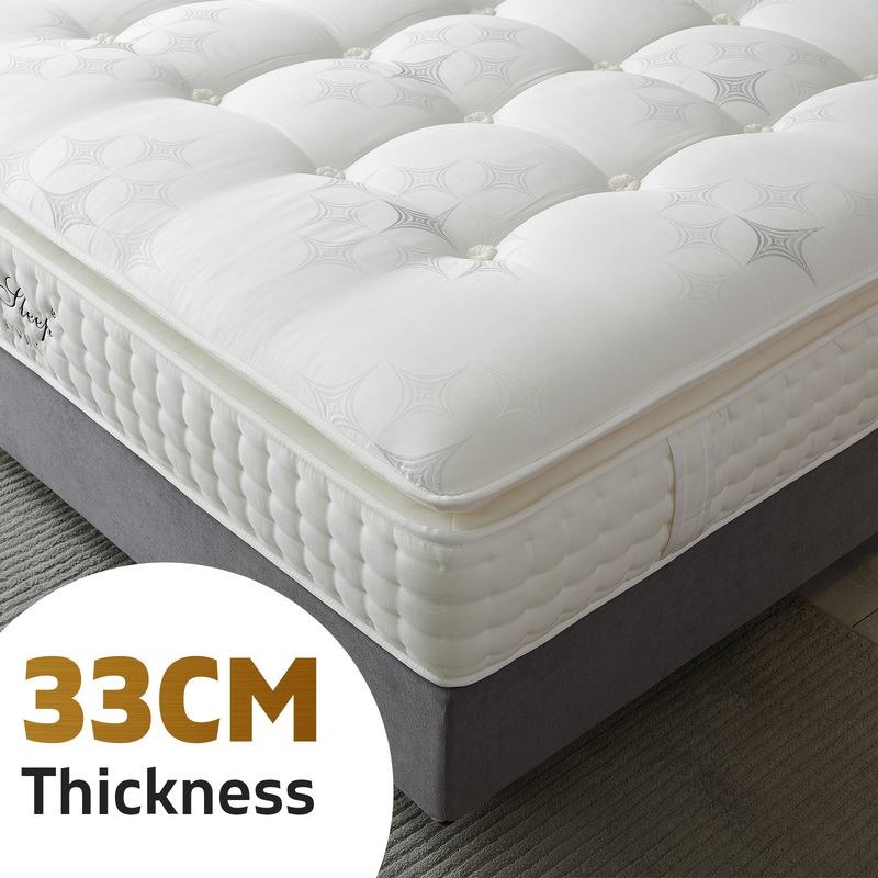 Mattress Plush Bed Pillow Top 7 Zone Spring Gel Memory Foam