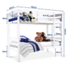 White Convertible Single Bunk Bed for Kids