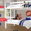 White Convertible Single Bunk Bed for Kids