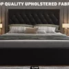 Queen Bed Frame Gas Lift Storage Solid Base Platform Black