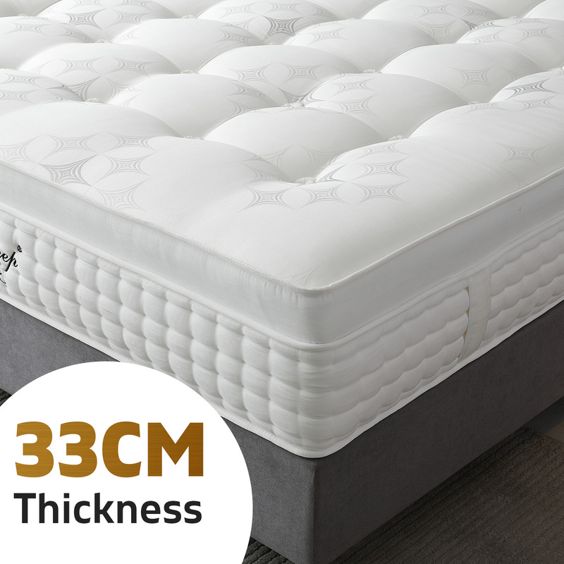 Mattress Medium Bed Euro Top 7 Zone Spring Gel Memory Foam