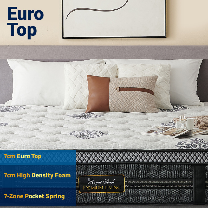 Mattress Medium Firm Bed Euro Top 7 Zone Pocket Spring Foam