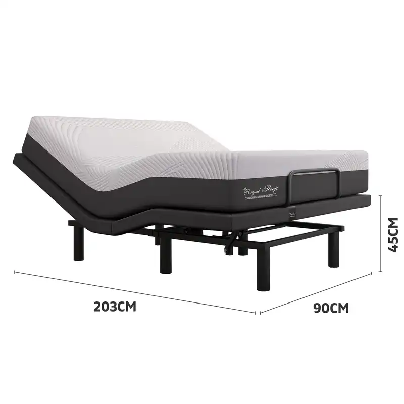 Valentina Long Single Adjustable Motorized Bed Frame Incline Remote